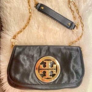 BLACK TORY BURCH LEATHER CROSSBODY BAG